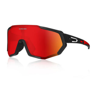 Lunettes de soleil pour hommes et femmes "QUESHARK – QE48" - Noir - rouge | Planète Rando