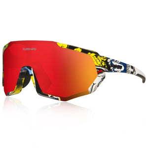 Lunettes de soleil pour hommes et femmes "QUESHARK – QE48" - Printed Red | Planète Rando
