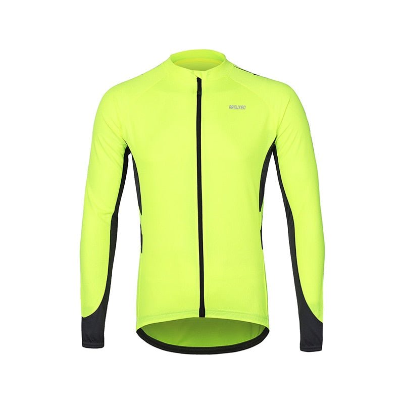 Maillot de cyclisme à manches longues avec poches pour homme "ARSUXEO – 6030" - Fluo / S | Planète Rando