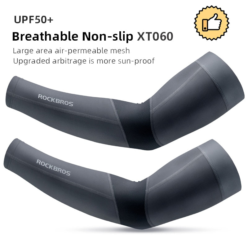 Manchettes running / cyclisme anti-dérapants UPF50+ "ROCKBROS - XT-001" - XT060 / S | Planète Rando