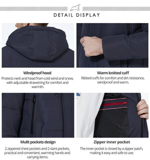 Manteau hiver mi-long à capuche pour homme "ICEbear - MWD3061D" - Planète Rando