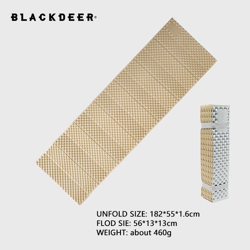 Matelas de couchage pliable et ultraléger en mousse XPE aluminium 460g "BLACKDEER - Camping mat" - Khaki | Planète Rando