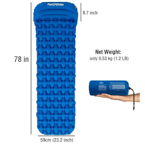 Matelas gonflable ultra-léger 610g R 2.1 avec oreiller "Naturehike – NH19Z032-P" - | Planète Rando