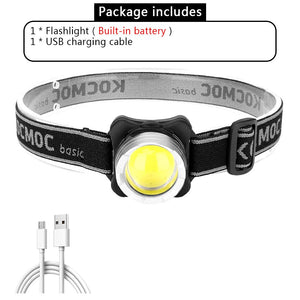 Mini-lampe frontale portable avec batterie 550mah intégrée 50g "Kocmoc - Basic" - Argent | Planète Rando