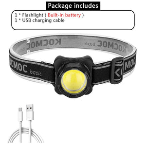 Mini-lampe frontale portable avec batterie 550mah intégrée 50g "Kocmoc - Basic" - Noir | Planète Rando