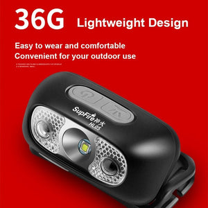 Mini-lampe frontale puissante à LED et rechargeable par USB avec capteur de mouvement "Superfire - HL05 series" - | Planète Rando