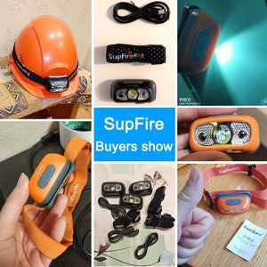 Mini-lampe frontale puissante à LED et rechargeable par USB avec capteur de mouvement "Superfire - HL05 series" - | Planète Rando