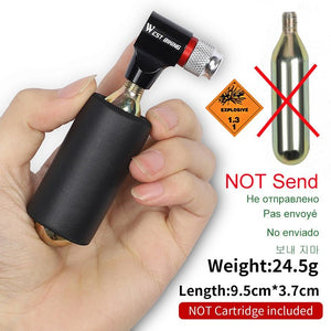 Mini-pompe ultralégère au CO2 avec adaptateur valve schrader / presta "West Biking - CO2 Bike pump" - | Planète Rando