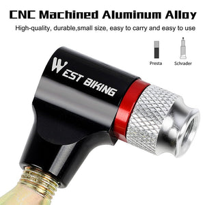 Mini-pompe ultralégère au CO2 avec adaptateur valve schrader / presta "West Biking - CO2 Bike pump" - | Planète Rando