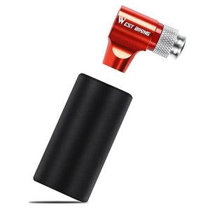 Mini-pompe ultralégère au CO2 avec adaptateur valve schrader / presta "West Biking - CO2 Bike pump" - Rouge | Planète Rando