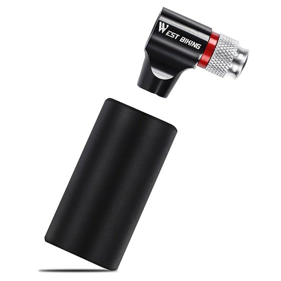 Mini-pompe ultralégère au CO2 avec adaptateur valve schrader / presta "West Biking - CO2 Bike pump" - Noir | Planète Rando