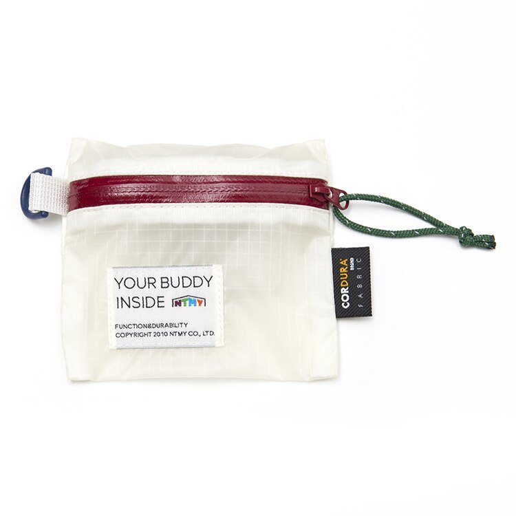 Mini porte-monnaie / sacoche de rangement étanche 50g "Cordura Fabric - Your Buddy Inside" - Blanc | Planète Rando