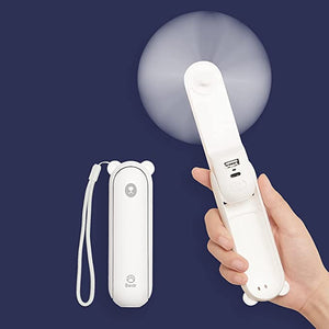 Mini-ventilateur sans-fil pliable avec chargeur USB et lampe de poche "JISULIFE – Bear F8 series" - | Planète Rando