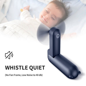 Mini-ventilateur sans-fil pliable avec chargeur USB et lampe de poche "JISULIFE – Bear F8 series" - | Planète Rando