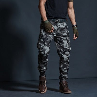 Pantalon cargo tactique à poches multiples "BM - GZ691" - Gris camouflage / 28 | Planète Rando