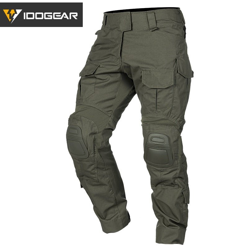 Pantalon tactique camouflage pour l'airsoft, chasse et militaire 1kg "IDOGEAR - G3" - Vert foncé / S | Planète Rando