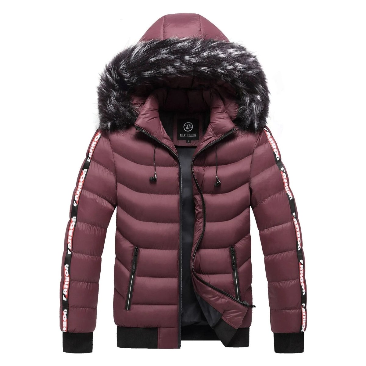 Parka d'hiver à capuche avec col en fourrure pour homme "New Zolun - KB Fashion" - Planète Rando