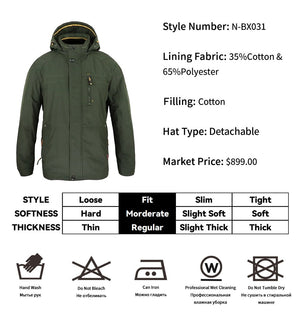 Parka d'hiver coupe-vent avec capuche pour homme 1,2kg "CORBONA – N-BX031" - | Planète Rando