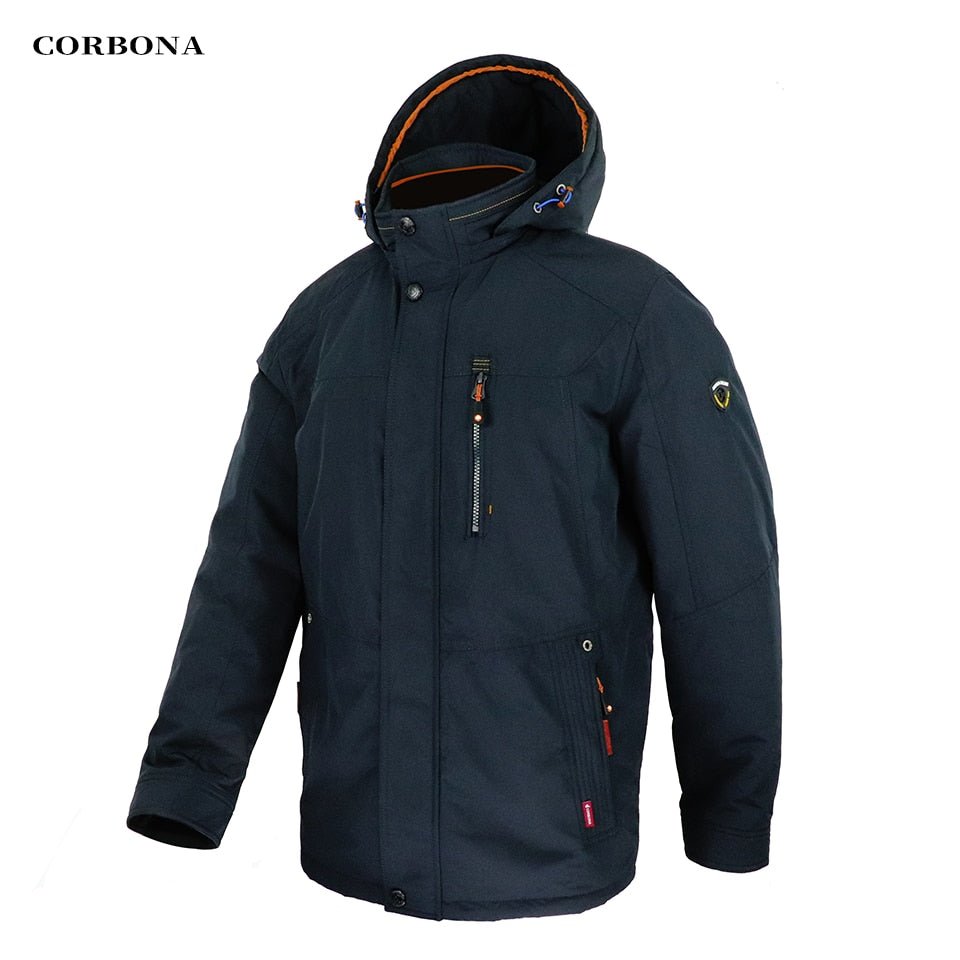 Parka d'hiver coupe-vent avec capuche pour homme 1,2kg "CORBONA – N-BX031" - Bleu foncé / 48 | Planète Rando