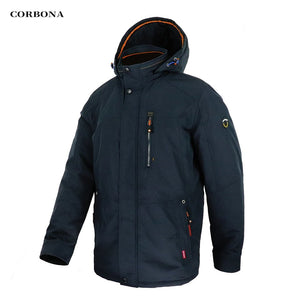 Parka d'hiver coupe-vent avec capuche pour homme 1,2kg "CORBONA – N-BX031" - Bleu foncé / 48 | Planète Rando
