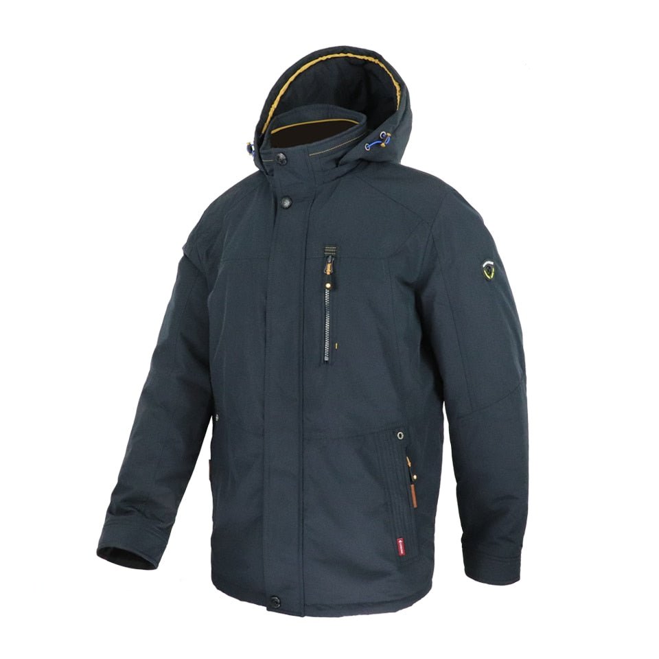 Parka d'hiver coupe-vent avec capuche pour homme 1,2kg "CORBONA – N-BX031" - Bleu navy / 48 | Planète Rando
