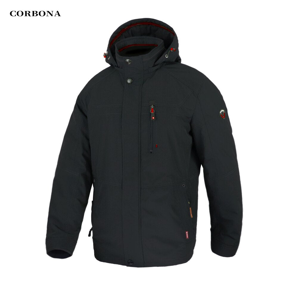 Parka d'hiver coupe-vent avec capuche pour homme 1,2kg "CORBONA – N-BX031" - Gris foncé / 48 | Planète Rando