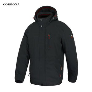 Parka d'hiver coupe-vent avec capuche pour homme 1,2kg "CORBONA – N-BX031" - Gris foncé / 48 | Planète Rando
