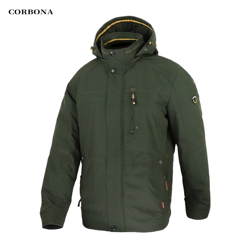 Parka d'hiver coupe-vent avec capuche pour homme 1,2kg "CORBONA – N-BX031" - Vert foncé / 48 | Planète Rando