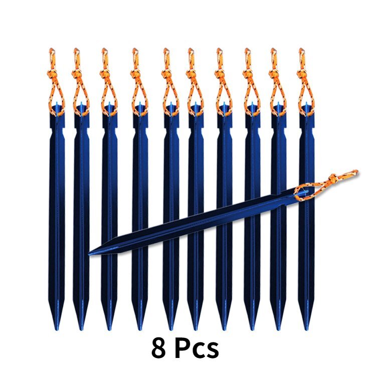 Piquets de tente en aluminium de 18CM lot de 8 pièces 12g "JUNGLE KING – Light picket" - Bleu | Planète Rando