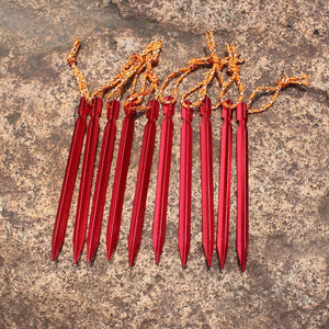 Piquets de tente en aluminium de 18CM lot de 8 pièces 12g "JUNGLE KING – Light picket" - | Planète Rando