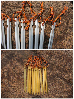 Piquets de tente en aluminium de 18CM lot de 8 pièces 12g "JUNGLE KING – Light picket" - | Planète Rando
