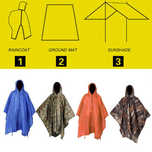 Poncho 3 en 1 imperméable en nylon ripstop "Raincoat" - Planète Rando