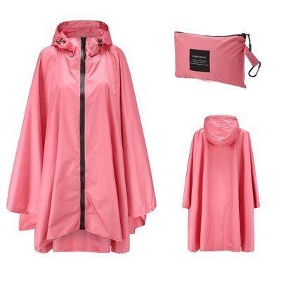 Poncho imperméable / veste de pluie de randonnée en plein air "Kmooliistory - Rain Poncho" - Rose | Planète Rando