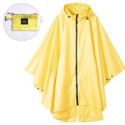 Poncho imperméable / veste de pluie de randonnée en plein air "Kmooliistory - Rain Poncho" - Jaune | Planète Rando