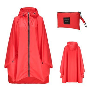 Poncho imperméable / veste de pluie de randonnée en plein air "Kmooliistory - Rain Poncho" - Rouge | Planète Rando