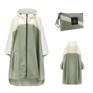 Poncho imperméable / veste de pluie de randonnée en plein air "Kmooliistory - Rain Poncho" - Vert - blanc | Planète Rando