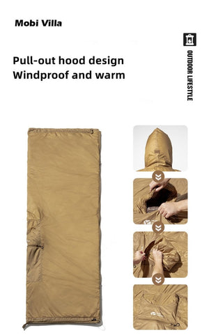 Poncho / sac de couchage 2 en 1 confort 10°C 750g "Mobi Garden - Outdoor cloak" - Planète Rando