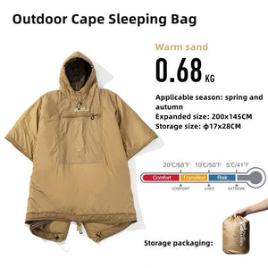 Poncho / sac de couchage 2 en 1 confort 10°C 750g "Mobi Garden - Outdoor cloak" - Planète Rando