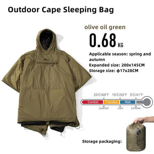 Poncho / sac de couchage 2 en 1 confort 10°C 750g "Mobi Garden - Outdoor cloak" - Planète Rando
