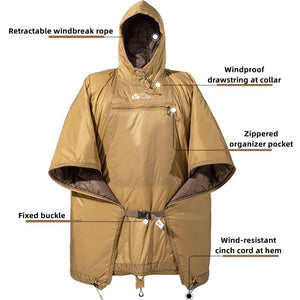 Poncho / sac de couchage 2 en 1 confort 10°C 750g "Mobi Garden - Outdoor cloak" - Planète Rando