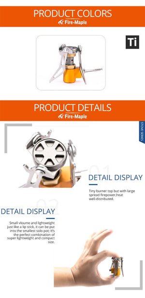 Rechaud à gaz portable en titane ultraléger 45g "Fire Maple – FMS-300T" - Planète Rando