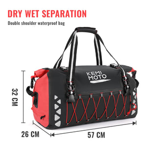 Sacoche arrière imperméable en PVC avec bandoulière "KemiMoto - Luggage bag" - Planète Rando