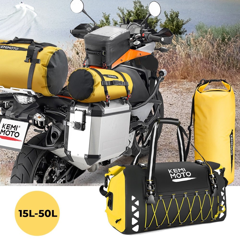 Sacoche arrière imperméable en PVC avec bandoulière "KemiMoto - Luggage bag" - Planète Rando