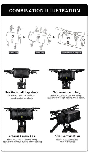 Sacoche de guidon vélo / bikepacking "Rhinowalk - X2 series" - Planète Rando