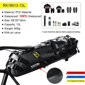 Sacoche de selle de vélo imperméable 5L/10L/13L "Rhinowalk - RK511 series" - Planète Rando