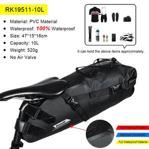 Sacoche de selle de vélo imperméable 5L/10L/13L "Rhinowalk - RK511 series" - Planète Rando