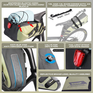 Sacoche de selle de vélo imperméable 5L/10L/13L "Rhinowalk - RK511 series" - Planète Rando