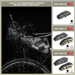 Sacoche de selle de vélo imperméable 5L/10L/13L "Rhinowalk - RK511 series" - Planète Rando