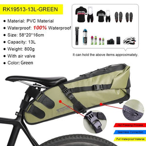 Sacoche de selle de vélo imperméable 5L/10L/13L "Rhinowalk - RK511 series" - Planète Rando