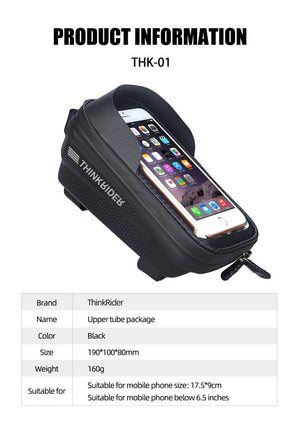 Sacoche de vélo de cadre avec étui pour écran tactile de 7 pouces 220g "ThinkRider - THK-02" - Planète Rando